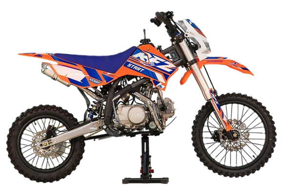 Питбайк Apollo RFZ START 125X-LE, 17/14 оранжевый (фара, электростартер) pitbikemarket.ru